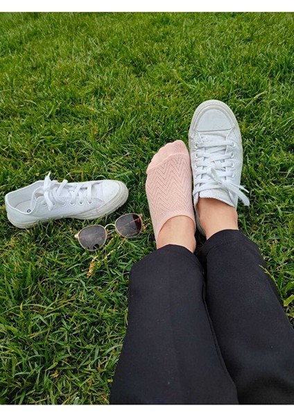 5'li Kendinden Desenli Ultra Esnek Spor Ayakkabı Babet Sneakers Çorap Seti 5 Çift fiyatları