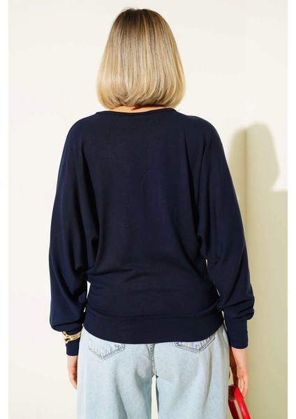 Sptrns Yarasa Kol Salaş Bluz Lacivert T4273 (Beden: Xl) modelleri