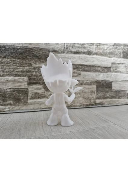 CRAFTSY3D Çiçekli Groot Figürü (Genç Versiyon) – 3D Baskı Dekoratif Sevimli Model -Boyasız/beyaz modelleri