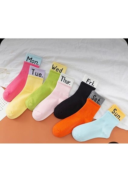 7'li Unisex Yüksek Kaliteli Spor Atletik Tenis Kolej Corap Seti 7 Çift fiyatları