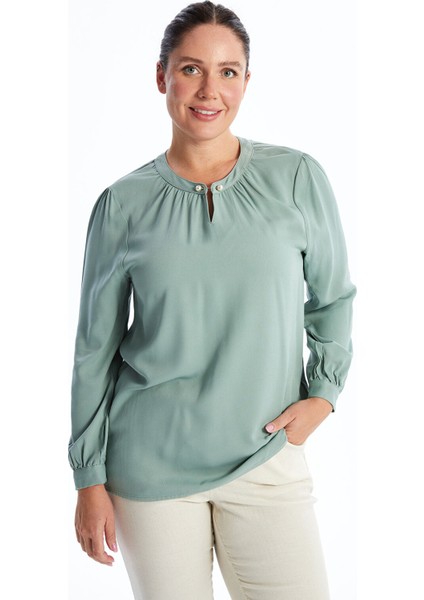 Yeni Sezon Bisiklet Yaka Kadın Bluz