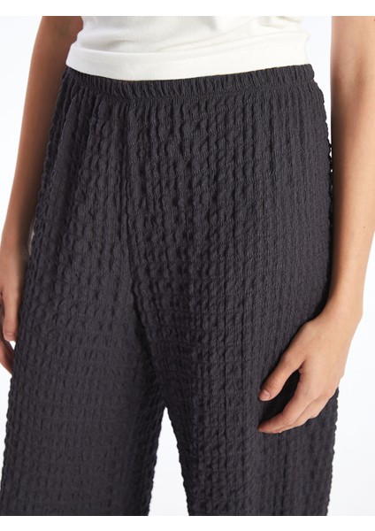 Yeni Sezon Beli Lastikli Dokulu Kadın Pantolon modelleri