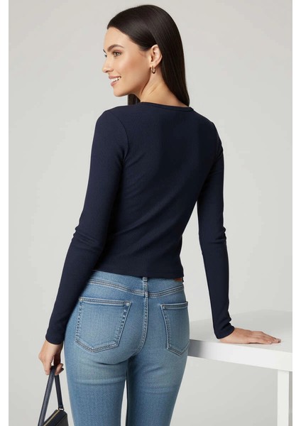 Sptrns Çıtçıt Detaylı Bluz Lacivert T4343 (Beden: S) modelleri
