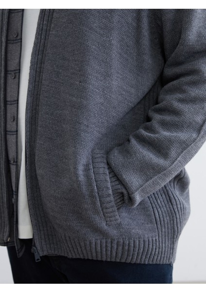 Yeni Sezon Standart Kalıp Dik Yaka Erkek Triko Hırka modelleri