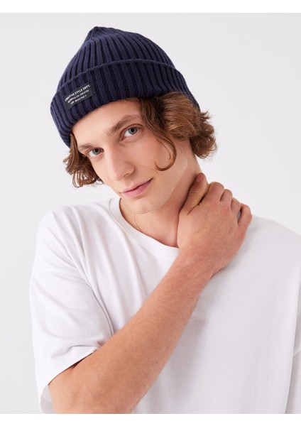 Yeni Sezon Etiket Detaylı Erkek Bere