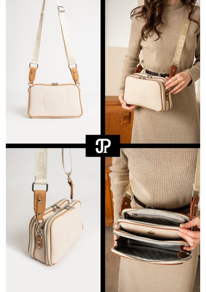 Orijinal Just Polo Collection 5 Bölmeli Lüks Yumuşak Deri Ayarlanabilir Çapraz Askılı Omuz Çantası