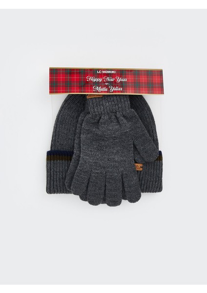 Yeni Sezon Yılbaşı Temalı Erkek Bere ve Eldiven Seti