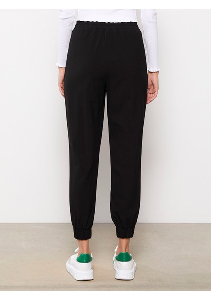 Yeni Sezon Kadın Beli Lastikli Standart Fit Düz Jogger Pantolon indirimleri