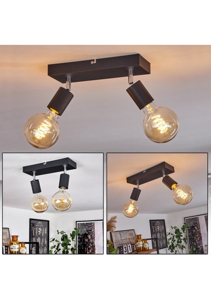 Modern Siyah 2XE27 Mafsallı Hareketli Başlık(Glop Ampul Hariç) Metal Spot Avize fiyatları