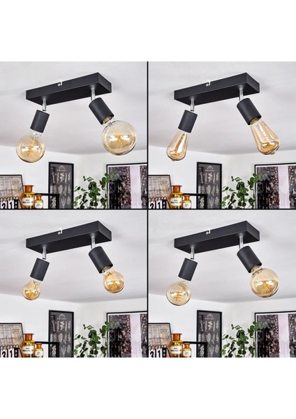 Modern Siyah 2XE27 Mafsallı Hareketli Başlık(Glop Ampul Hariç) Metal Spot Avize modelleri