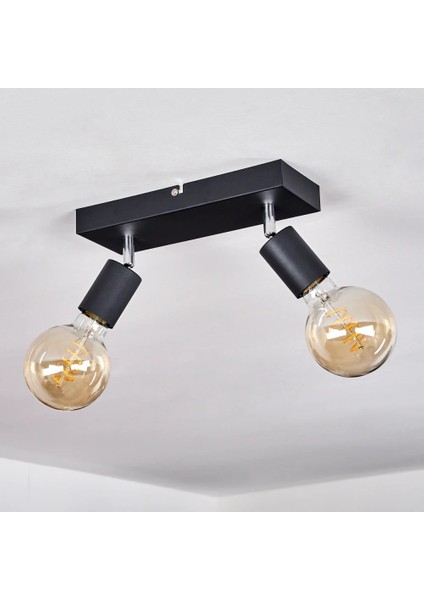 Modern Siyah 2XE27 Mafsallı Hareketli Başlık(Glop Ampul Hariç) Metal Spot Avize indirimleri