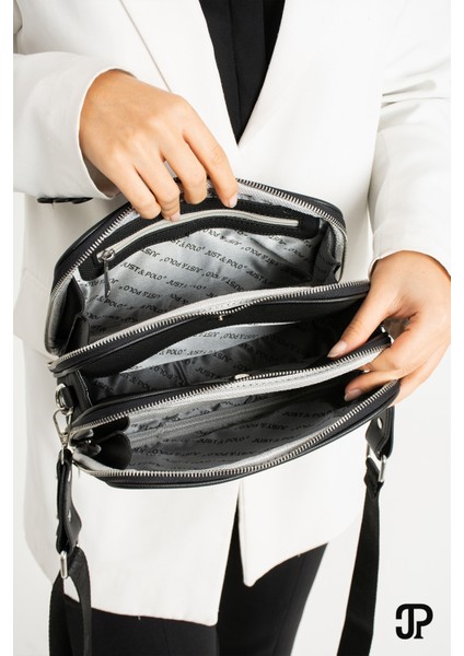 Orijinal Just Polo Collection 5 Bölmeli Lüks Yumuşak Deri Ayarlanabilir Çapraz Askılı Omuz Çantası indirimleri