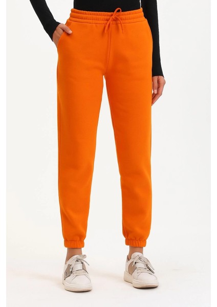 Yzlal 3 Iplik Şardonlu Paça Lastikli Eşofman Turuncu İS001 (Beden: Xl)
