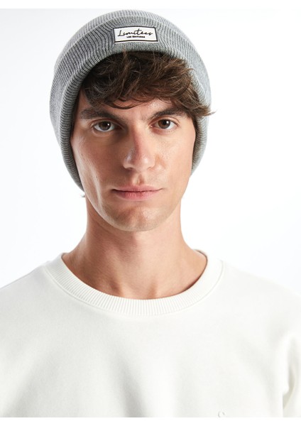 Yeni Sezon Erkek Etiket Baskılı Triko Bere