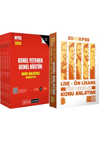 2026 Kpss Lise Ön Lisans Tüm Dersler Konu - 2026 Kpss Lisans Konu Modüler Set - (6 Kitap)