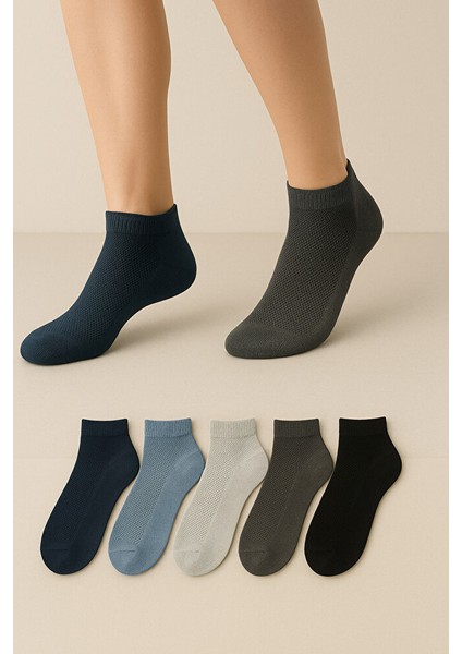 5'li Erkek Bilek Boy Lakos Örgü Nefes Alabilen Çorap Seti