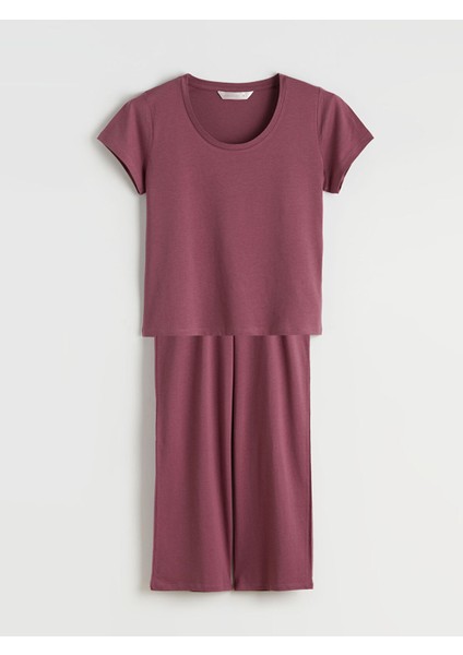 Yeni Sezon U Yaka Modal Karışımlı Kadın Pijama Takımı indirimleri