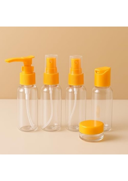 5 Parça Seyahat Çanta Içi Şişeler Makyaj & Kişisel Bakım Şişe Seti (5, Turuncu)