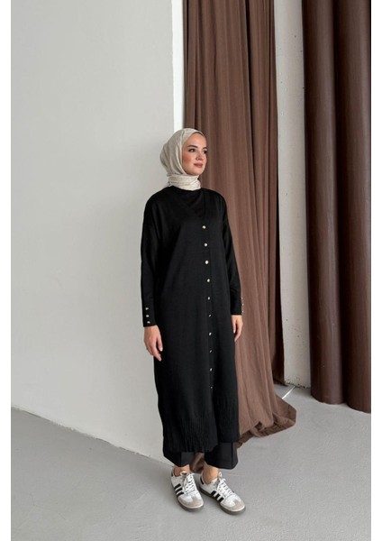 Kol Manşeti Düğmeli Uzun Hırka fiyatları