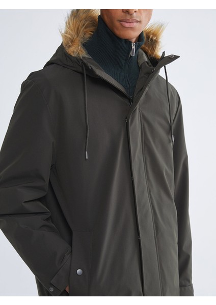 Yeni Sezon Standart Kalıp Kürk Kapüşonlu Erkek Parka modelleri