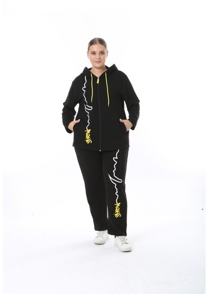 Kadın Büyük Beden Kışlık Viskon Siyah Alt Üst Takım fırsatları