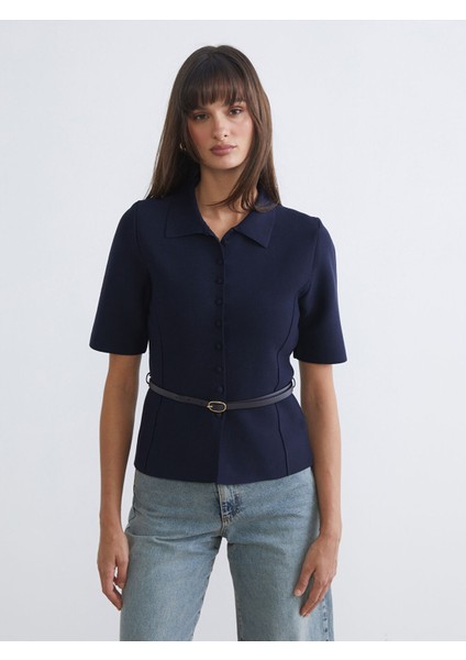 Yeni Sezon Beli Kemerli Kadın Triko Hırka