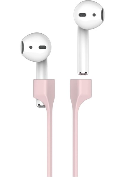 Airpods Uyumlu Mıknatıslı Kulaklık Askısı – Boyun Askısı – Airpods 1-2-3 Pro Uyumlu – Silikon Kordon – 74CM – Spor & Günlük Kullanım – Düşmeye Karşı Koruma Pembe