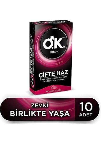 Okey Çifte Haz Prezervatif 10 Adet