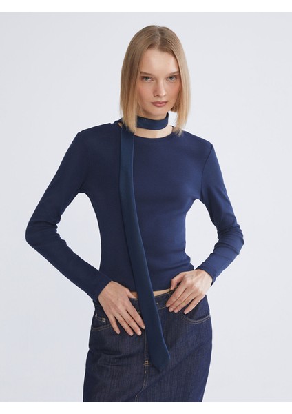 Yeni Sezon Bisiklet Yaka Modal Karışımlı Kadın Body