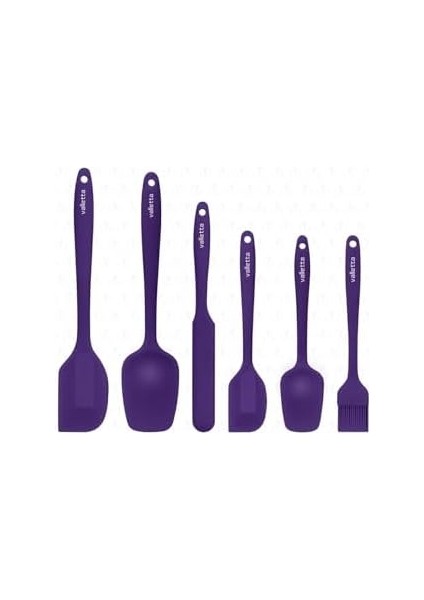 Drongo Dayanıklı Yanmaz Yapışmaz Silikon Spatula Seti 6 Parça Mor fiyatları