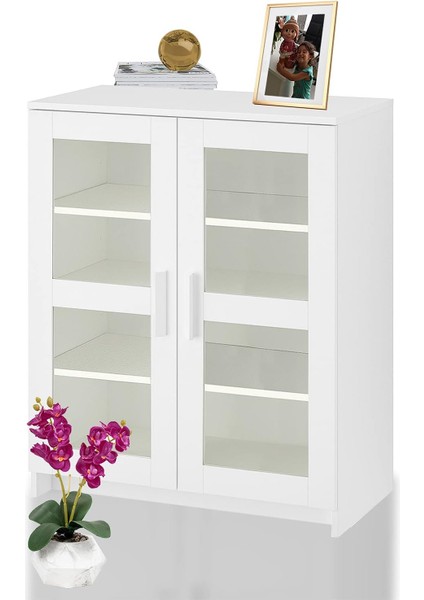 KNS-104-C-BEYAZ 2 Cam Kapaklı Konsol