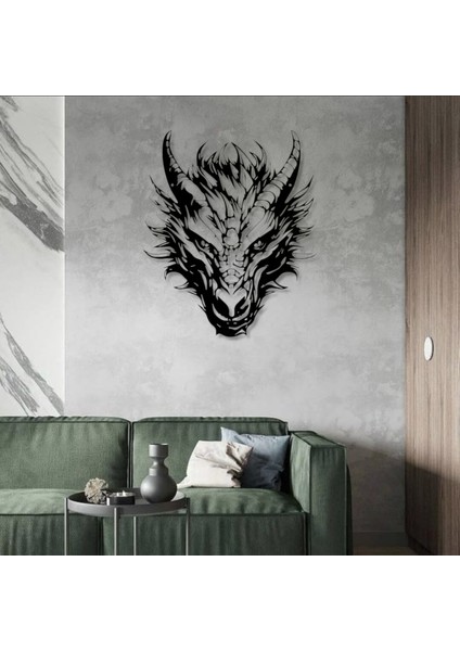 Ejderha Kafası Metal Duvar Dekoru – Fantastik Sanat ve Güç Temalı Modern Tasarım modelleri