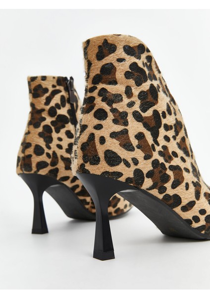 Yeni Sezon Leopar Desenli Kadın Topuklu Bot indirimleri