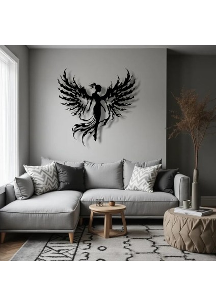 Alev Kanatlı Melek Metal Duvar Dekoru – Gücün ve Zarafetin Sanatsal Yorumu fiyatları