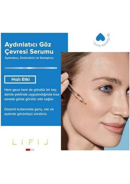 Lifij Göz Çevresi Bakım Serumu,%5 Caffein Çözelti, Daha Aydınlık ve Daha Işıltılı Bakışlar Için Düzenli Kullanımda Etkili Sonuçlar (30ML) modelleri