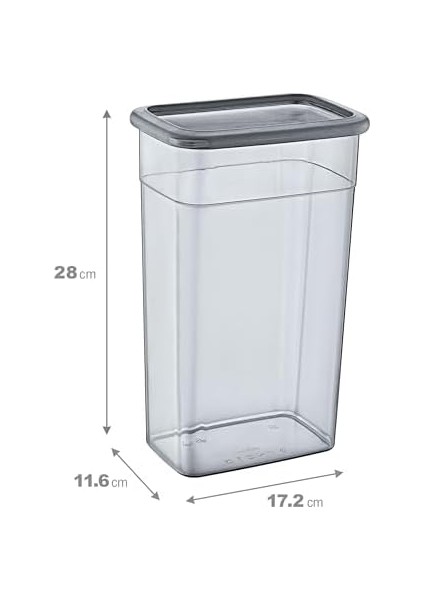 12'li Set Skali Dikdörtgen Saklama Kabı 3500 ml - Antrasit, Çok Amaçlı Saklama Kabı fiyatları