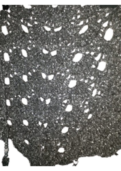 El Örgüsü Virüs Modeli Gri Orta Boy Boncuklu Şal modelleri