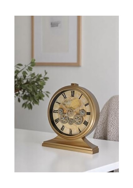 Mark Premium Serisi Modern Kadranlı Döner Çarklı 32X28 cm Ev ve Ofis Masa ve Duvar Saati Roma Rakamlı Harita Baskılı modelleri