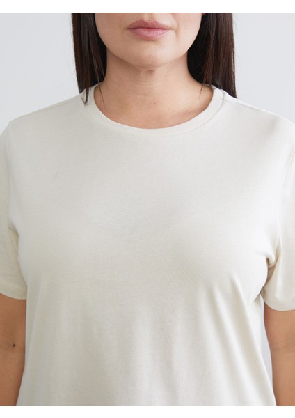 Yeni Sezon Büyük Beden Bisiklet Yaka Kadın Tişört 2'li indirimleri