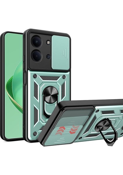 Xiaomi Redmi 15C Uyumlu Kılıf Kamera Sürgülü Mıntasılı Standlı Ultra Dayanıklı Tank Kılıf