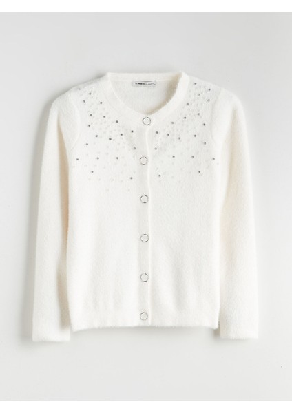 Yeni Sezon Bisiklet Yaka Taşlı Kadın Triko Hırka indirimleri