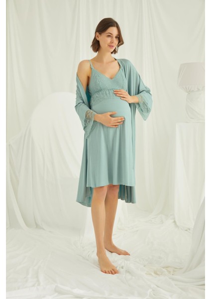 Dantelli Hamile Lohusa Pijama Takımı - Rahat, Şık ve Kaliteli Kumaş