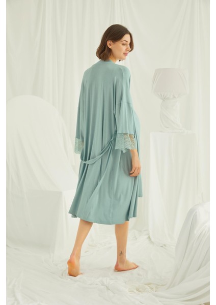 Dantelli Hamile Lohusa Pijama Takımı - Rahat, Şık ve Kaliteli Kumaş