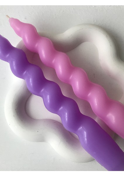 2'li Pembe-Mor Burgu Şamdan Mum Seti fiyatları