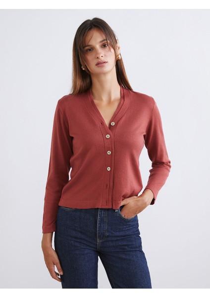 Yeni Sezon V Yaka Kadın Triko Hırka