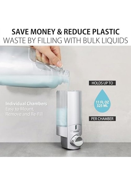 Aviva 3'lü Duş Dispenseri, 3X330ML, Gümüş modelleri