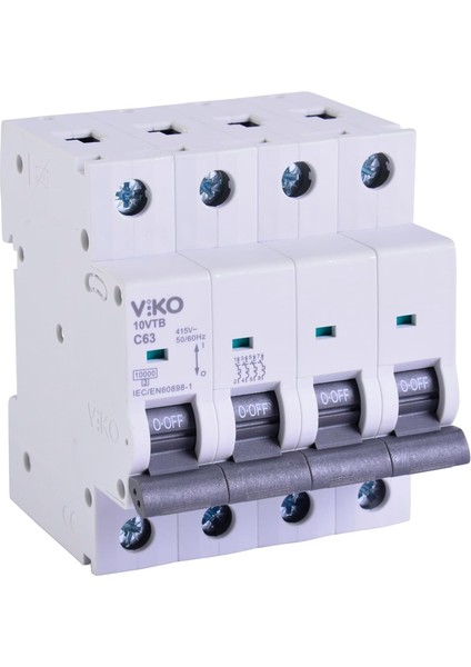 10VTB-4C63 Otomatik Sigorta 10KA C Tipi 4 Kutup 63A