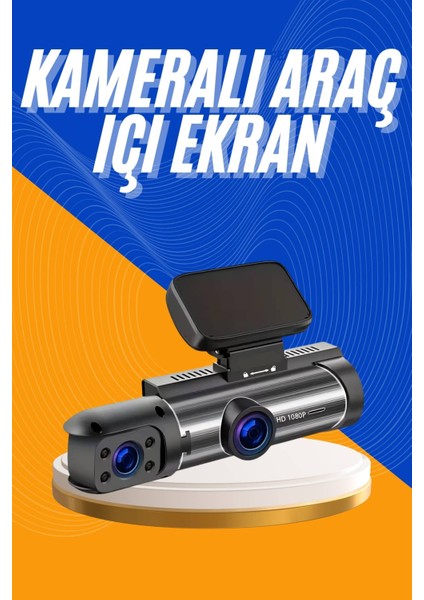 Araç Kamerası Black Box Çift Kameralı Ekranlı Full Hd Sürüş Kamerası