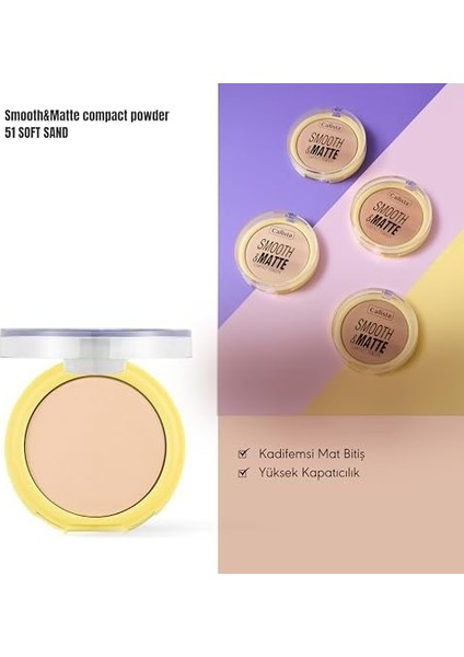 Callista Smooth Matte Compact Powder 51 Soft Sand Mat Görünümlü Pudra fiyatları