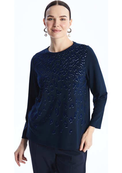 Yeni Sezon Bisiklet Yaka Desenli Uzun Kollu Kadın Bluz fiyatları